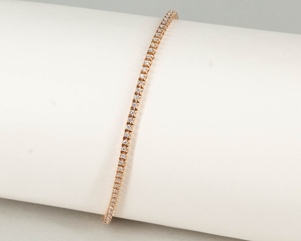 Tennisarmband in 18 kt Roségold mit Brillanten