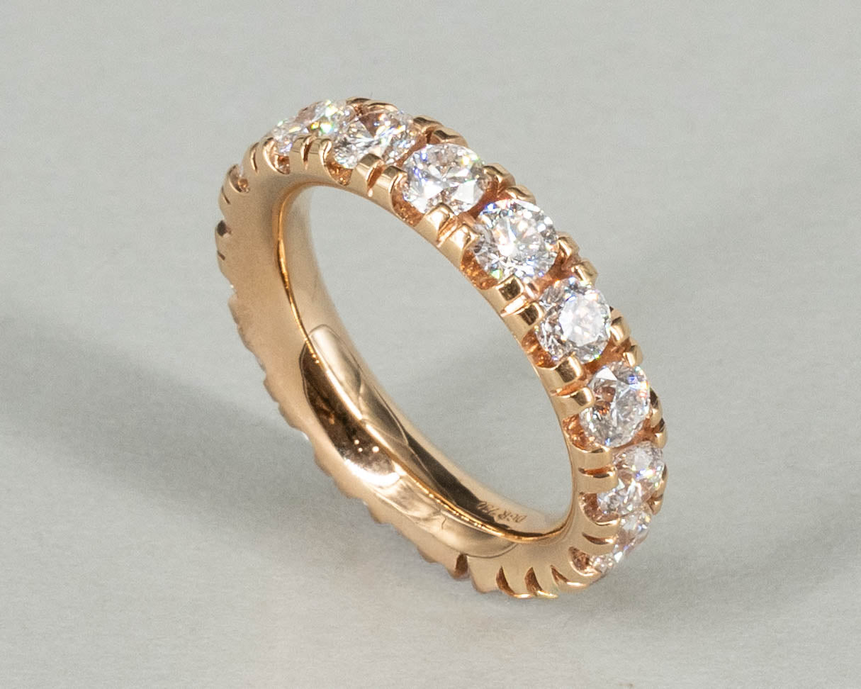 Memoryring in 18 kt Roségold mit Brillanten