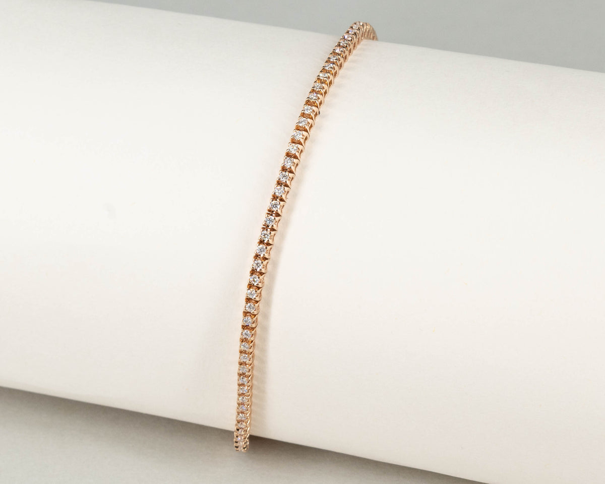 Tennisarmband in 18 kt Roségold mit Brillanten