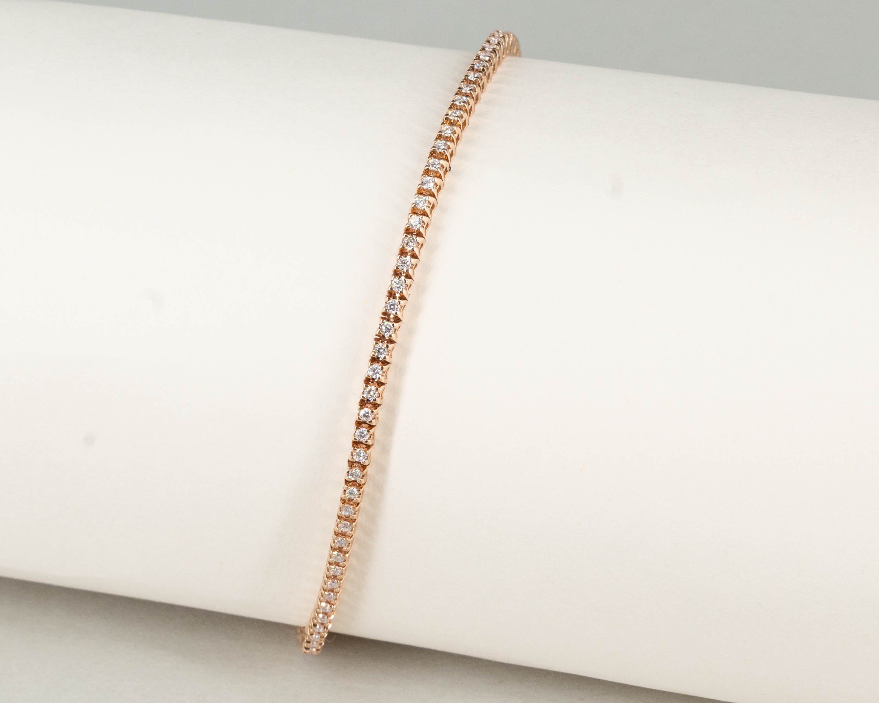 Tennisarmband in 18 kt Roségold mit Brillanten
