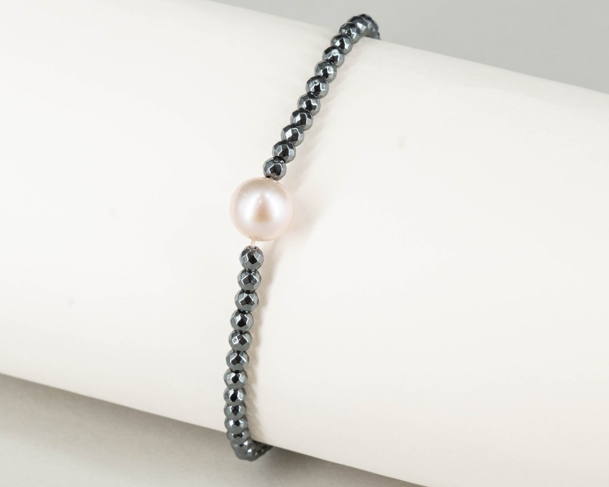 Armband "Venice" mit Hämatit und Süßwasserperle