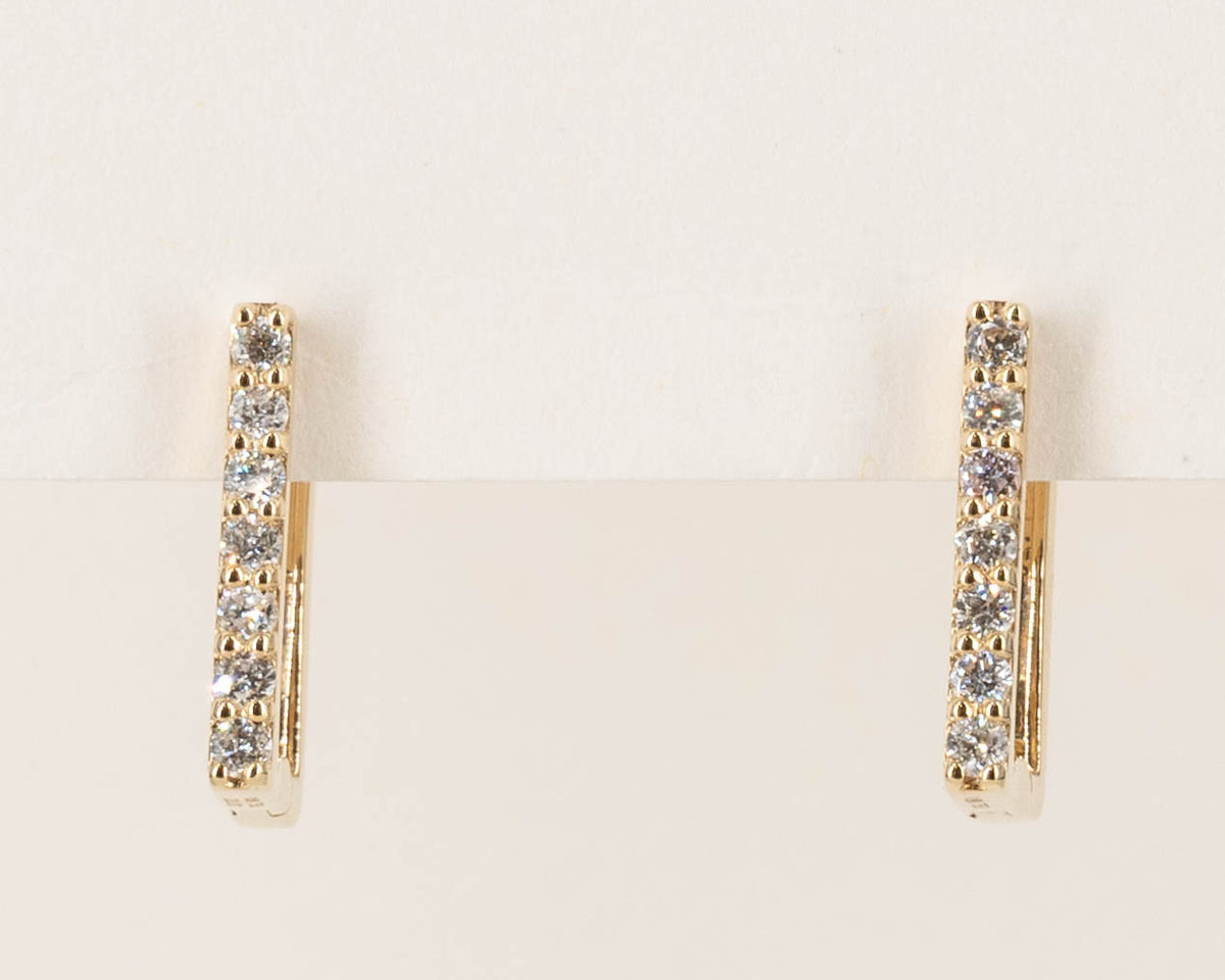 Paar Creolen in 18 kt Gelbgold mit Brillanten