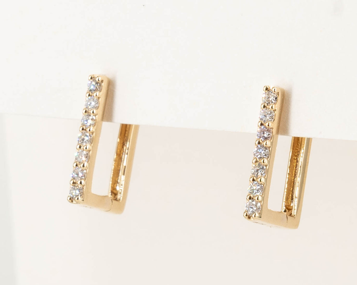 Paar Creolen in 18 kt Gelbgold mit Brillanten