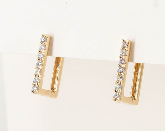 Paar Creolen in 18 kt Gelbgold mit Brillanten